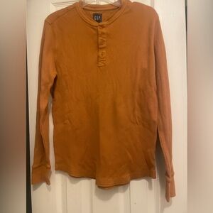 Men’s Gap Brown Waffle Knit Henley Med